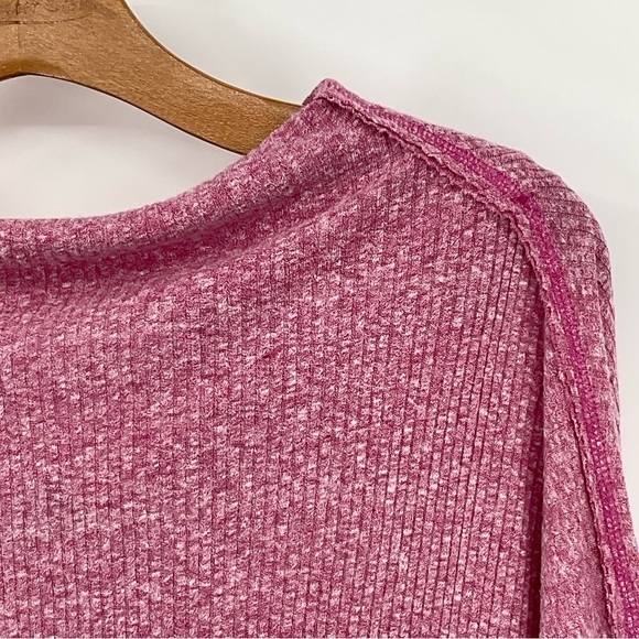 We The Free, Free People Pink Knit Boho‎ Loose Fit Oversized Top Size Medium C5 - Picture 4 of 9